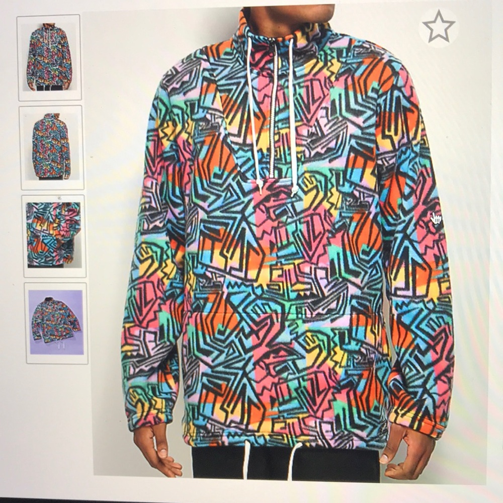 Zumiez multi Print fleece crew neck Sweatshirt